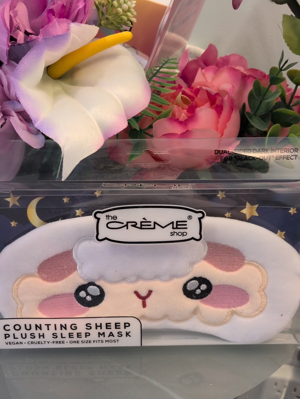 The Crème Shop Pink Counting Sheep Plush Sleep Mask